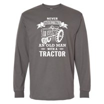 Inktastic Old Man Tractor Long Sleeve T-Shirt