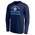 thumbnail image 2 of Men's Navy Winnipeg Jets Team Arch Knockout Long Sleeve T-Shirt, 2 of 3