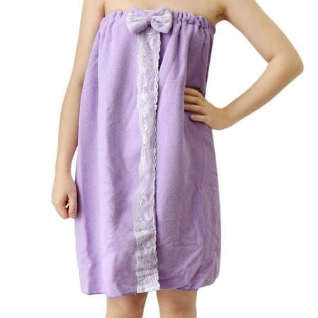 towel wrap sauna drying bathrobe microfiber spa bath tube purple dress