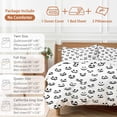 thumbnail image 6 of Halloween Bedding Duvet Cover Set Full Size 4 Pieces White Black Ghost Pumpkin Horror Expression Bedding Set with Zipper Closure, 1 Comforter Cover 86x86 Inches 1 Flat Sheet & 2 Pillow Cases, 6 of 7