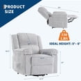 thumbnail image 3 of Corduroy Recliner Chair, Manual Recliner Sofa with Handle, Pillow Top Arms, Thick Padding, Side Pocket, 330Lbs Capacity, 3 of 8