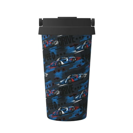 

Ocsxa Blue Sports Car Print Carry Insulated Coffee Mug Insulated Tumbler Reusable Insulated Cold Brew Iced Coffee Cup Thermos Gifts for Women Men Him Her