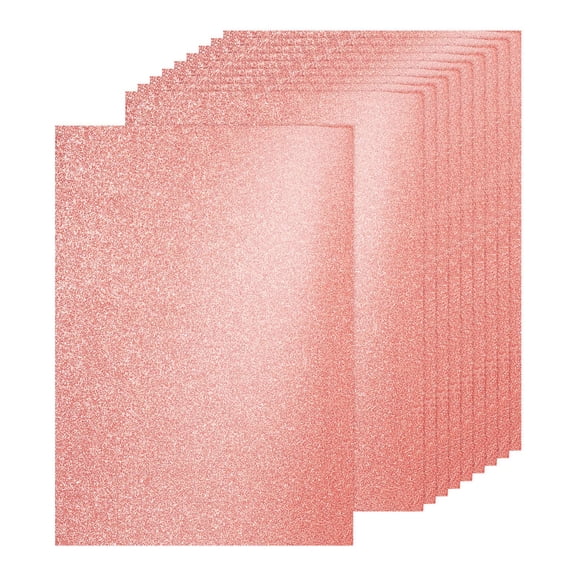 20Sheets Rose Gold Glitter Cardstock, 8.3x11.7 in A4 Glitter Paper Card Stock Shiny Scrapbook 250gsm Sparkly Paper Large Shimmer for Crafts Scrapbook DIY Art Wedding Party