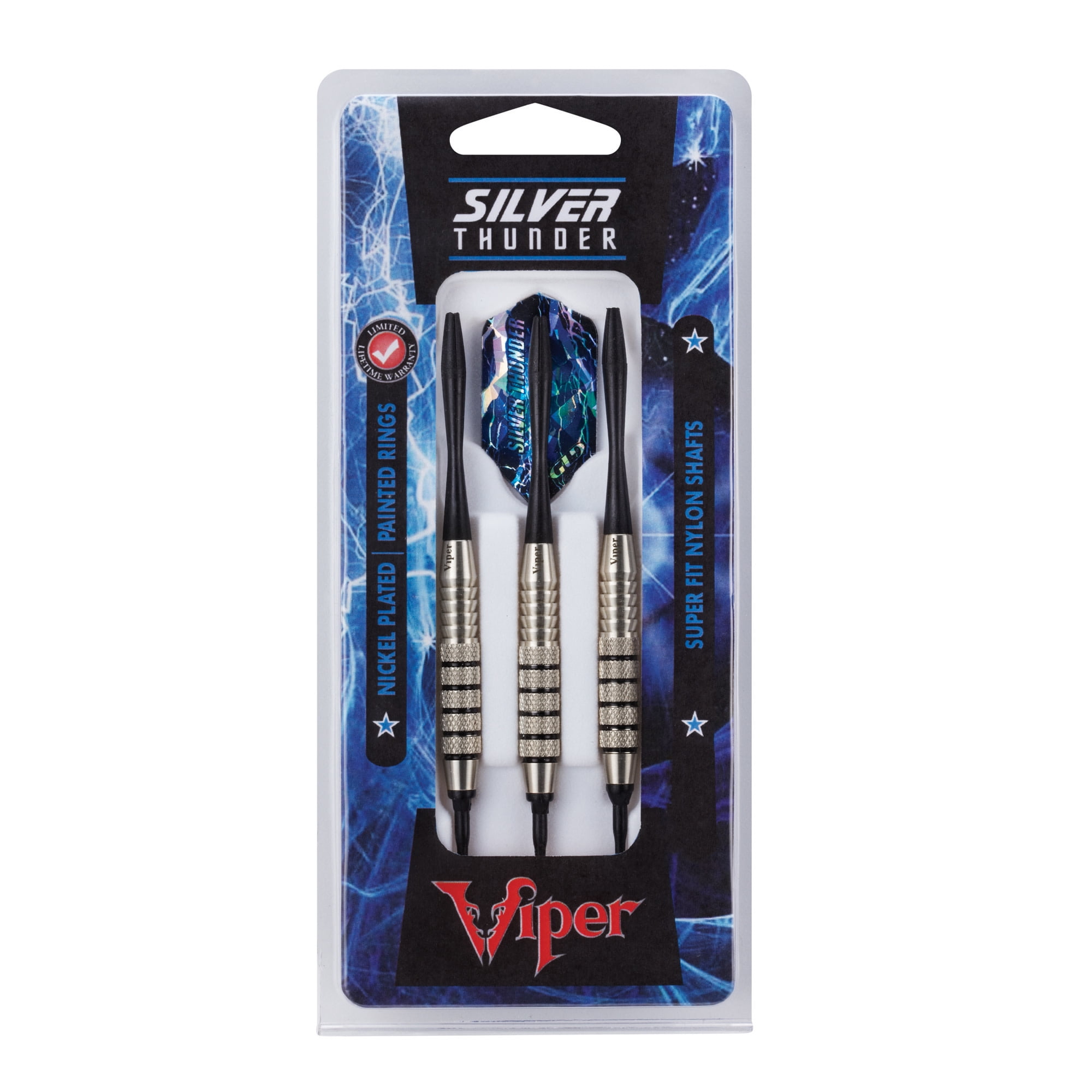 Viper Silver Thunder Soft Tip Dart Set, 5 Knurled Rings, 18 Grams