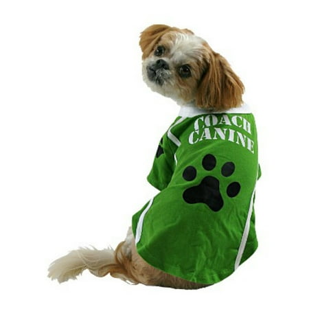 Coach Canine Dog Costume Green Football Pet Tee Halloween T-Shirt