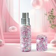 thumbnail image 4 of FSTDelivery Portable 10ml Perfume Spray Bottle Sample Vials, Shiny Rhinestone Cosmetic Bottle Mini Perfume Spray Dispensers, Vials Refillable Sprayer Makeup Tool for Travel Carrying, Pink, 4 of 6