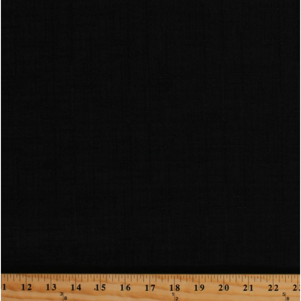 Outdoor Patio Fabric Black Solid with LinenLook Weave Limited