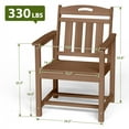 thumbnail image 5 of Ciokea 7-Piece Outdoor Dining Set with Table and 6 Chairs HDPE Patio Set Umbrella Hole Garden Backyard Poolside Teak, 5 of 7