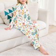 thumbnail image 2 of FORMRS Kids Pajama Set Fleece Long Sleeve Top Relaxed-Fit Pants Lounge Sleepwear, Sizes 3T-11Y, Floral Easter Eggs, 2 of 7