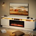 thumbnail image 2 of Waleaf 80" Modern Fireplace TV Stand with 36" Fireplace for TVs Up to 90", 2 Tier TV Console Stand for Living Room, 2 of 6