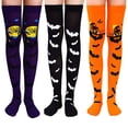 thumbnail image 1 of 3 Pairs Halloween High Long Sockings Over Knees Socks, 1 of 6