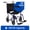Blue, variant on Medline Lightweight Aluminum Transport Wheelchair with 8" Wheels, Swing Away Footrests & Permanent Full-Length Arms, Blue Frame