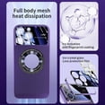 thumbnail image 3 of Magnetic Series Designed for iPhone Case,Compatible with MagSafe,Large Window Camera Lens Protection,Electroplated Mesh Heat Dissipation Logo View Shockproof Cover (Silver,iPhone 13 Pro Max), 3 of 6