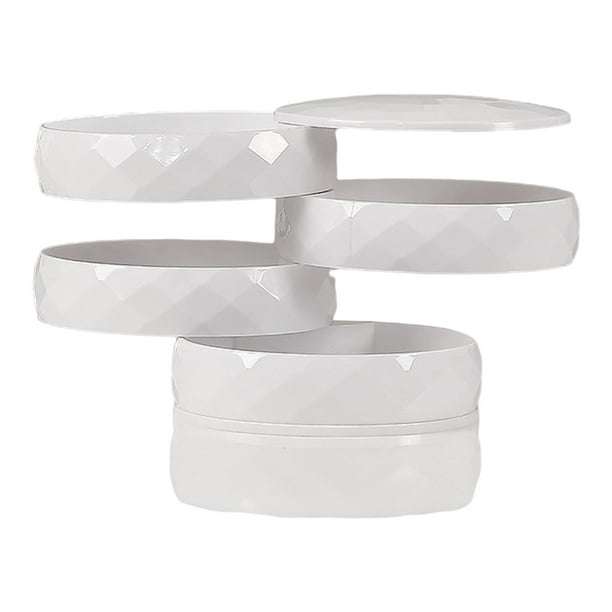 Estilo moderno giratorio de la pequeña caja de almacenamiento de la joyería de 4 capas, hecho del ABS superior Blanco Yuyangstore Organizador de joyas