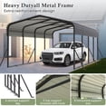thumbnail image 4 of 12x20FT Metal Carport, Heavy Duty Carport with Galvanized Steel Roof and Enhanced Base, Upgraded Large Outdoor Carport Canopy, Metal Carport Garage for Cars, Boats, Trucks, Gray(12x20FT), 4 of 7