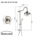 thumbnail image 4 of Boyel Living 8 in Shower System Bathroom Wall Mounted Rainfall Shower Head with Handheld Shower,Explicitly fitted 2-function Luxury Shower Faucet Set in Brushed Nickel, 4 of 10
