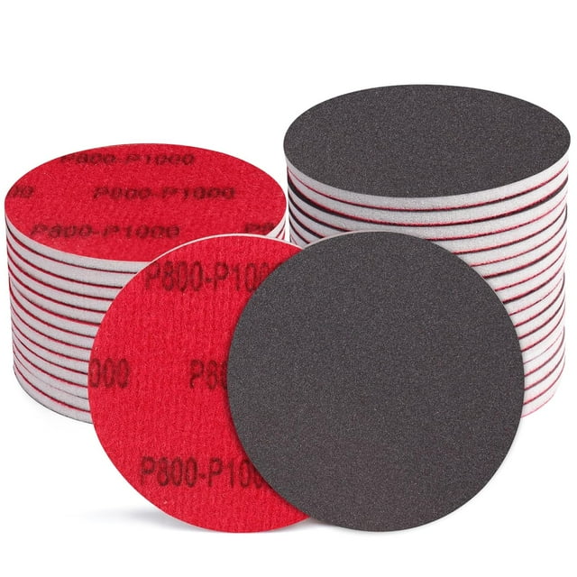 5 Inch Hook and Loop Sanding Sponge Disc with Buffer Backing Soft Sanding Pads for Random Orbital Sander 800-1000 Grit Reusable Wet or Dry Sandpaper for Automotive Wood Fine-Detail Sanding 18-Pcs