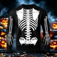 thumbnail image 2 of Yuncity Mens Sweatshirt Halloween Long Sleeve Pullover Crew Neck Sweatshirts Skeleton Printed Design Everyday For Soft Comfortable Fit Casual Tops Size L Black, 2 of 3