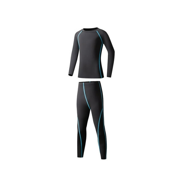 Eigraketly Ropa interior térmica de manga larga para invierno Uniforme atlético Azul,cepillado 140cm Eigraketly OD028992-08