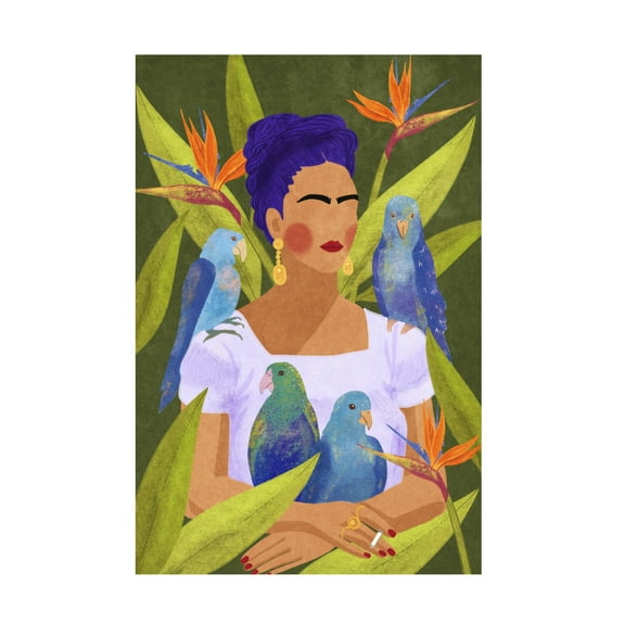 Trademark Fine Art Raissa Oltmanns Frida and birds Canvas Wall Art