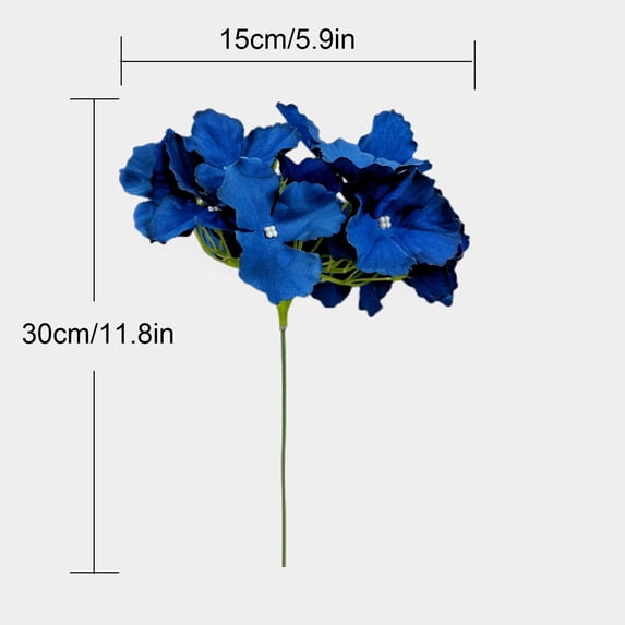 6 Inch Silk Hydrangea Heads Artificial Decoration Garden Floral Décor, Light Blue Hydrangea Head
