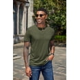 thumbnail image 4 of COOFANDY Mens Henley Tshirts Shirts Stretch Short Sleeve Fitted T-Shirts Fashion Slim Fit Shirts Vintage Tee, 4 of 5