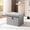 Grey, variant on Storage Ottoman Cube 16x12x12 , Small Faux Leather Tuffed Foot Rest Stool with Rivet Design, Foldable Ottomans Footstool, Box Chest for , Entryway, Load 242 lb, Grey