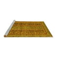 thumbnail image 2 of Ahgly Company Machine Washable Indoor Round Abstract Yellow Modern Area Rugs, 6' Round, 2 of 4
