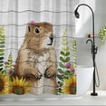 thumbnail image 2 of Groundhog Day Shower Curtain Set, Waterproof Shower Curtains for Bathroom, Sunflower Spring Floral Botanical Vintage Washable Fabric Cloth Bath Curtain for Bathtub Decoration with Hooks 48x72 Inches, 2 of 9