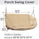 thumbnail image 3 of Cubierta para columpio de porche al aire libre 55.9 * 24.8 * 31.8 pulgadas Beige Impermeable Heavy Duty 420D Reemplazo de la cubierta de la silla del columpio colgante para la cubierta de los muebles del patio del columpio del patio Rojo Verde, 3 of 4