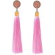 thumbnail image 1 of Aretes colgantes con borlas de hilo largo con flores de rosa para mujer, aretes llamativos con borlas bohemias para mujer, 1 of 3