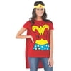 Rubies DC Comics Wonder Woman T-Shirt With Cape And Headband, Red, Large Costume