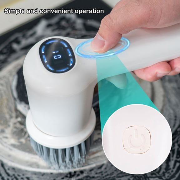 AYktou Multifunctional Electric Spin Scrubbers, Rechargeable Dynamolectric Cleaning Brush Portable Kitchen Waterproof Pot Brush Cordless Style Tiles Glass Cleaning Brush for Tub Floor Sink