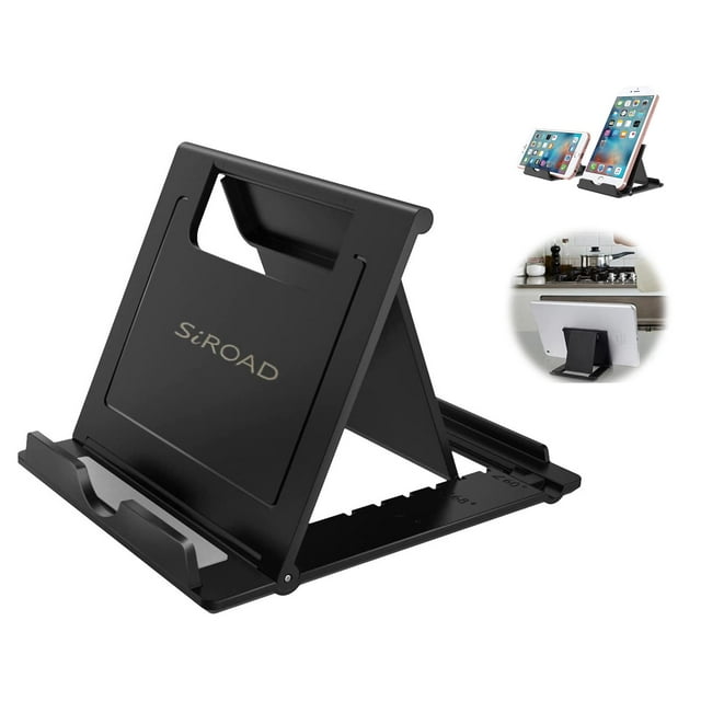 Support de Téléphone et Tablette Pliable Portable et Réglable en Angle pour Bureau, Compatible avec iPhone 15 14 13 12 11 iPad Pro Air Mini Kindle Galaxy Google PIXL (Grande Taille)