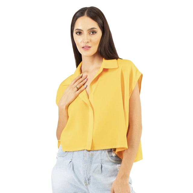 Crop top camisero de lino AMAD Casual para mujer Talla L