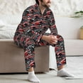 thumbnail image 7 of Honeii Red And Blue Cars Pattern Mens Pajamas Set,2pcs Men's Lounge Long Sleeve Sleep Shirt and Pajama Bottoms Sleepwear Set,Mens Pjs Sets-Large, 7 of 7