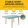 thumbnail image 4 of Blue Green Geometric Table Cloths for 5 Foot Rectangle Tables, Boho Vintage Country Flowers Leaves Patio Waterproof Elastic Fitted Tablecloths, Washable Rectangular Table Cover for Camping, 4 of 8