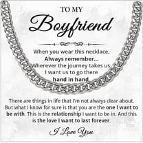 Boyfriend's Birthday Gift Necklace From Girlfriend Gift With Message Card and Gift Box, Cuban Link Chain Necklace for Men, To My Boyfriend Chain Necklace, Birthday Gift for Boyfriend from Girlfriend