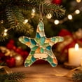 thumbnail image 4 of Christmas Ornament, 3.15 inch Stained Glass Starfish Hanging Ornament, Coastal Ocean Art Pendant, Christmas Tree Hanging Decor, Nautical Wall Hanging, Beach Tabletop Accent, Handmade Acrylic Craft, 4 of 4