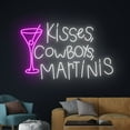 thumbnail image 3 of Handmadetneonsign Kisses Cowboys Martinis Led Sign, Martini Neon Light, Martini Cocktail Neon Sign, 3 of 5