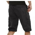 thumbnail image 4 of FRSASU Men's Cargo Shorts Lace-up Elastic Waist Pocket Exercise Fitness Home Half Shorts Pants Black XL, 4 of 5