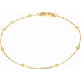 thumbnail image 2 of Solid 14K, 18K Gold Bracelets for Women, Real Gold Bead Thin Chain Bracelet, 2 of 8