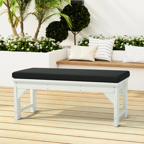 CostaElm Outdoor Patio Bench Seat Cushion, 48" x 18", Black