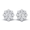 thumbnail image 6 of Men's Women's Flower Set Round 925 Sterling Silver Cluster Stud Hip Hop Earrings, 6 of 6