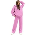 thumbnail image 4 of Pyhlmscde Women's Fleece Lined Two Piece Casual Sweatsuit, Sweatsuits for Women, Sweatshirt And Sweatpants Set Women, Matching Sweat Sets for Women, 4 of 6