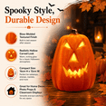 thumbnail image 6 of Lighted Lantern Blow Molded Pumpkin Lamp Indoor Halloween Decor Battery Operated Glowing Prop For Porch Table Orange, 6 of 7