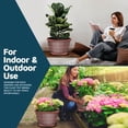 thumbnail image 3 of 10-Inch Whiskey Barrel Planters Outdoor Pack of 2 - Durable Plastic Plant Pots for Indoor & Outdoor Use with Drainage & Saucer, Lightweight Rustic Barrel Planters for Flowers, Herbs & Small Plants, 3 of 4
