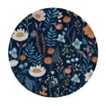 thumbnail image 2 of WYYP Spring Summer Floral Tablecloth Round Farmhouse Navy Blue Background Wildflower Round Tablecloth Polyester Washable Table Cover Table Cloth for Kitchen Dining Room Picnic Patio Party White, 2 of 7