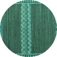 thumbnail image 1 of Ahgly Company Indoor Round Abstract Turquoise Blue Modern Area Rugs, 5' Round, 1 of 4