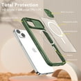 thumbnail image 2 of Allytech Case for iPhone 14 5G (2022) 6.1 inch, Compatible with MagSafe Wireless Charging Crystal Clear Anti-Scratch Shockproof Slide Camera Cover for Apple iPhone 14 6.1", Olive, 2 of 6